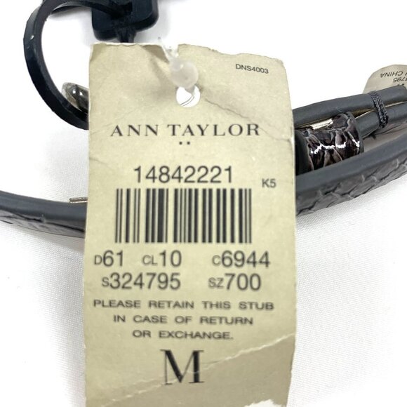 Ann Taylor Croc Embossed Patent Leather Belt Grey Size Medium NWT Style#324795 - Picture 4 of 7